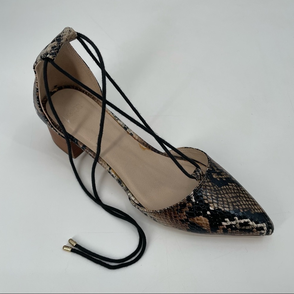 ASOS Snakeskin Tie Shoes - Picture 2 of 12